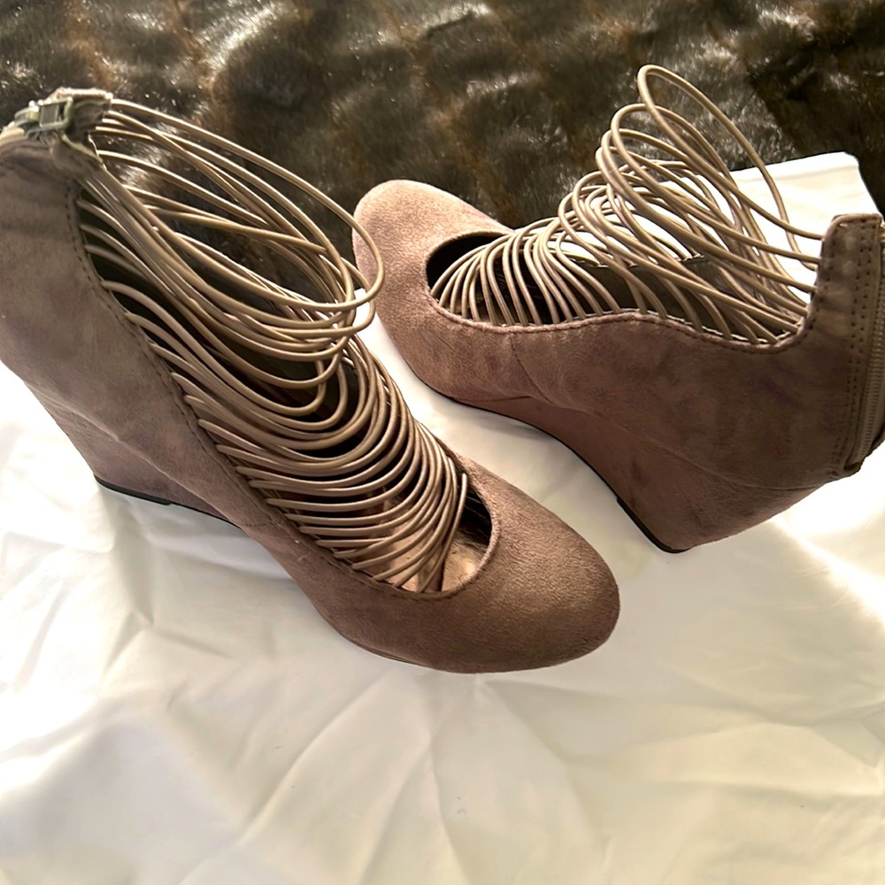 Nine West gray wedges. Size 11. Worn once! 3” wedges.